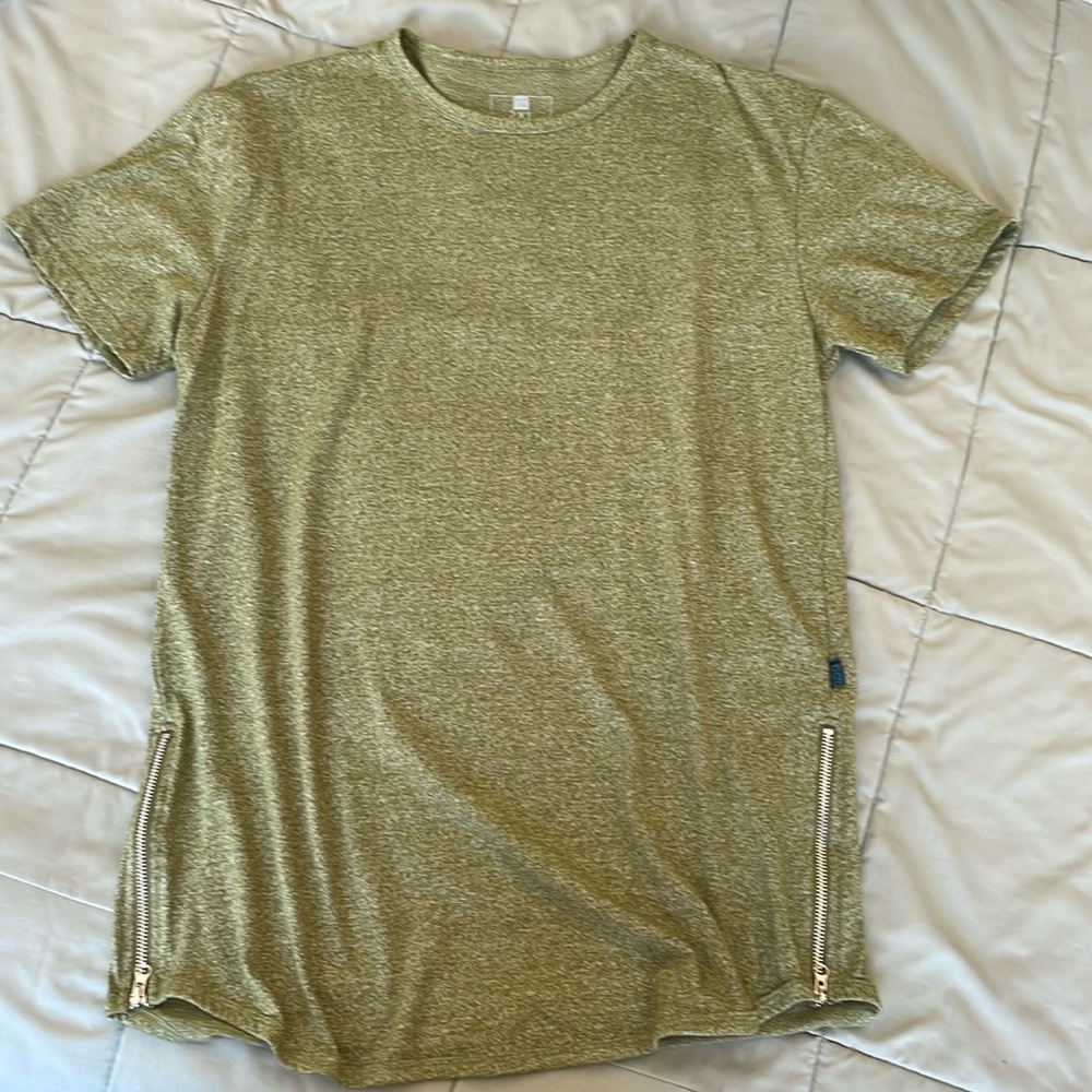 T-shirt with side zipper embellishments